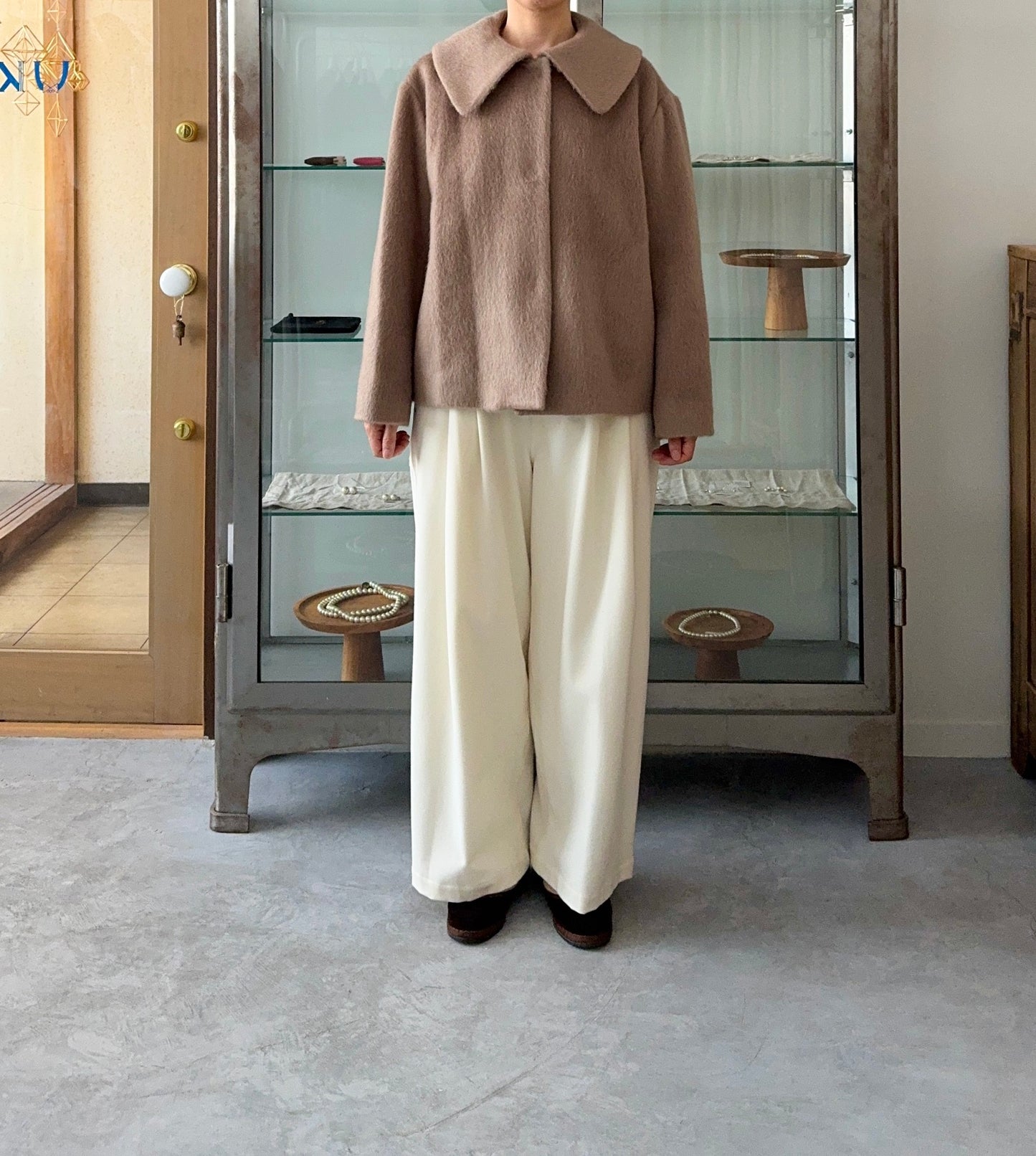 ワイドカラーショートコート Porter des boutons ポルテデブトン 通販 取扱店