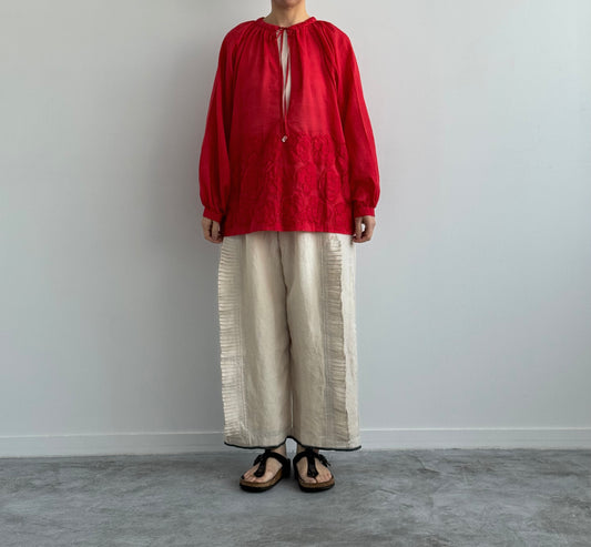 FLOWER RIBBON BLOUSE BUNON ブラウス 通販 取扱店 aneomne 着画