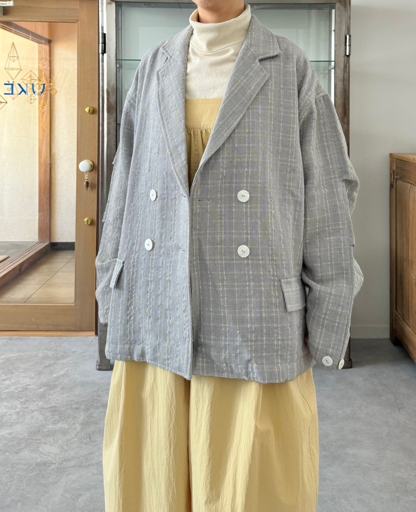 Kantha Over Jacket(LIGHT GRAY) BUNON ジャケット 通販 取扱店