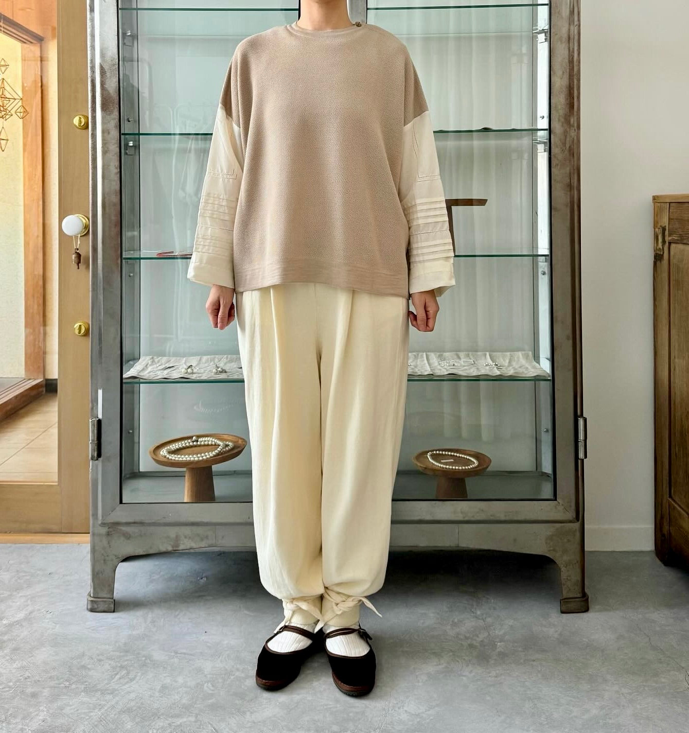 ピンタックスリーブ×ニット Porter des boutons ポルテデブトン 通販