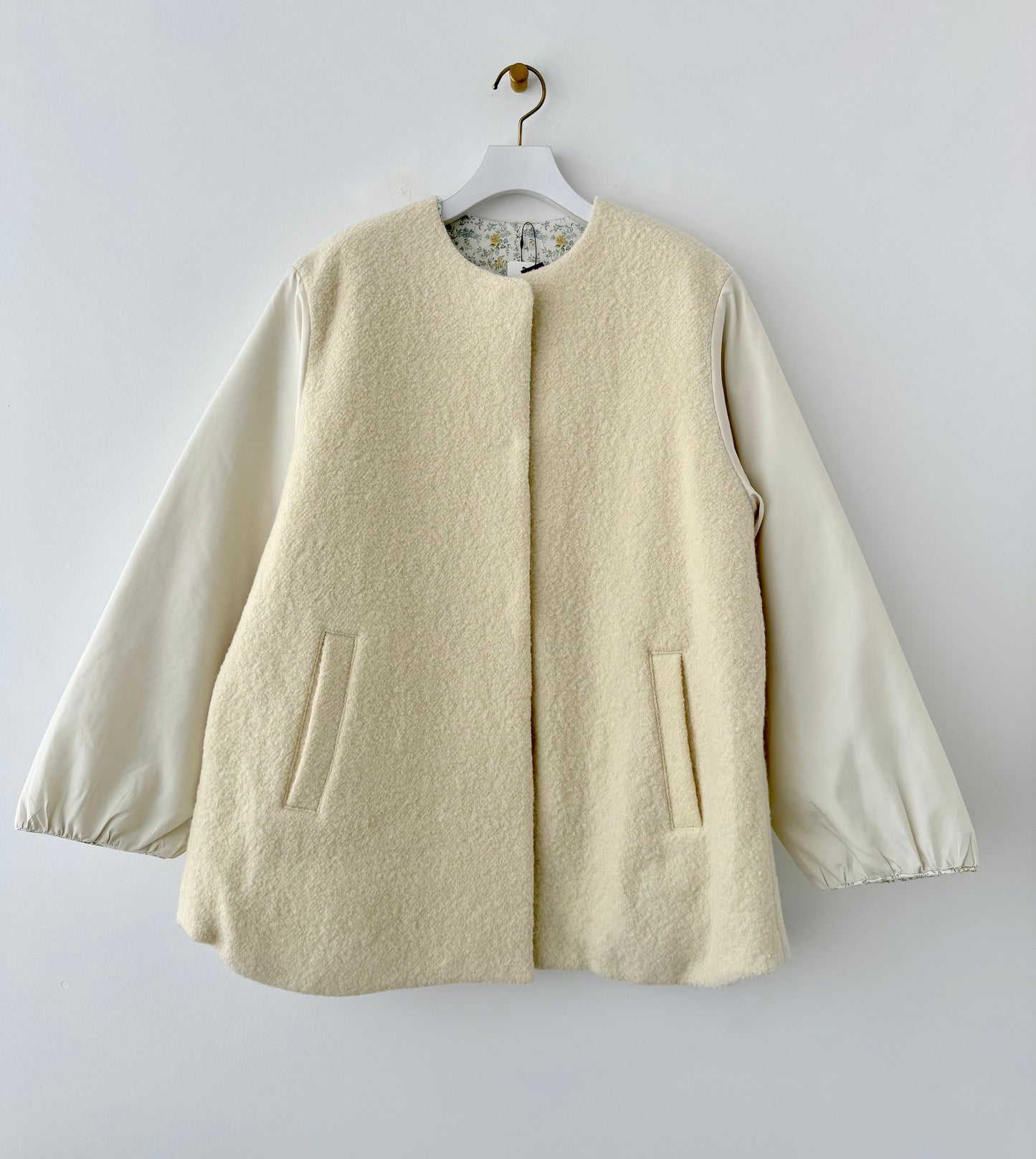 リバティリバーシブルコート (アイボリー) Porter des boutons ポルテデブトン 通販 取扱店