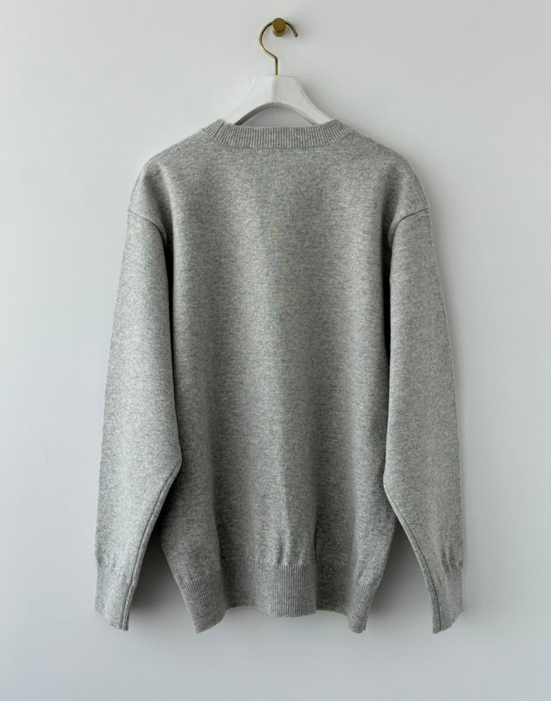RIGID CASHMERE SWEATER P/O ( TOP GRAY ) Yonetomi カシミヤ 米富繊維 通販 取扱店