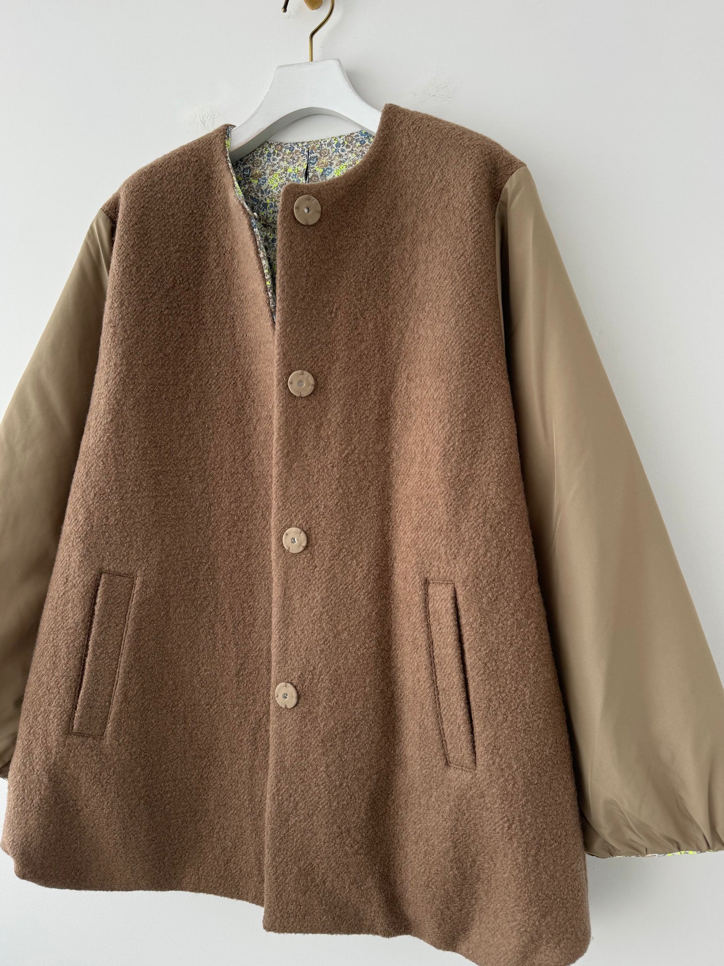 リバティリバーシブルコート (モカベージュ) Porter des boutons ポルテデブトン 通販 取扱店