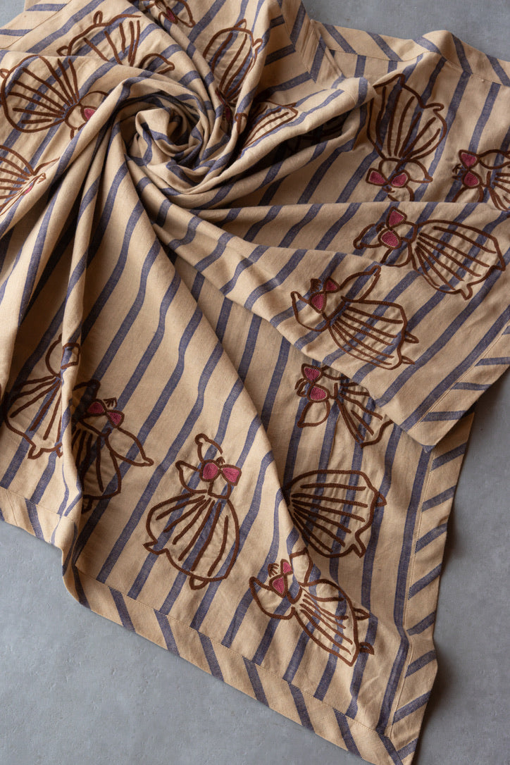 TASSEL SCARF (DANSE EMBROIDERY) BUNON ブノン スカーフ 通販 取扱店