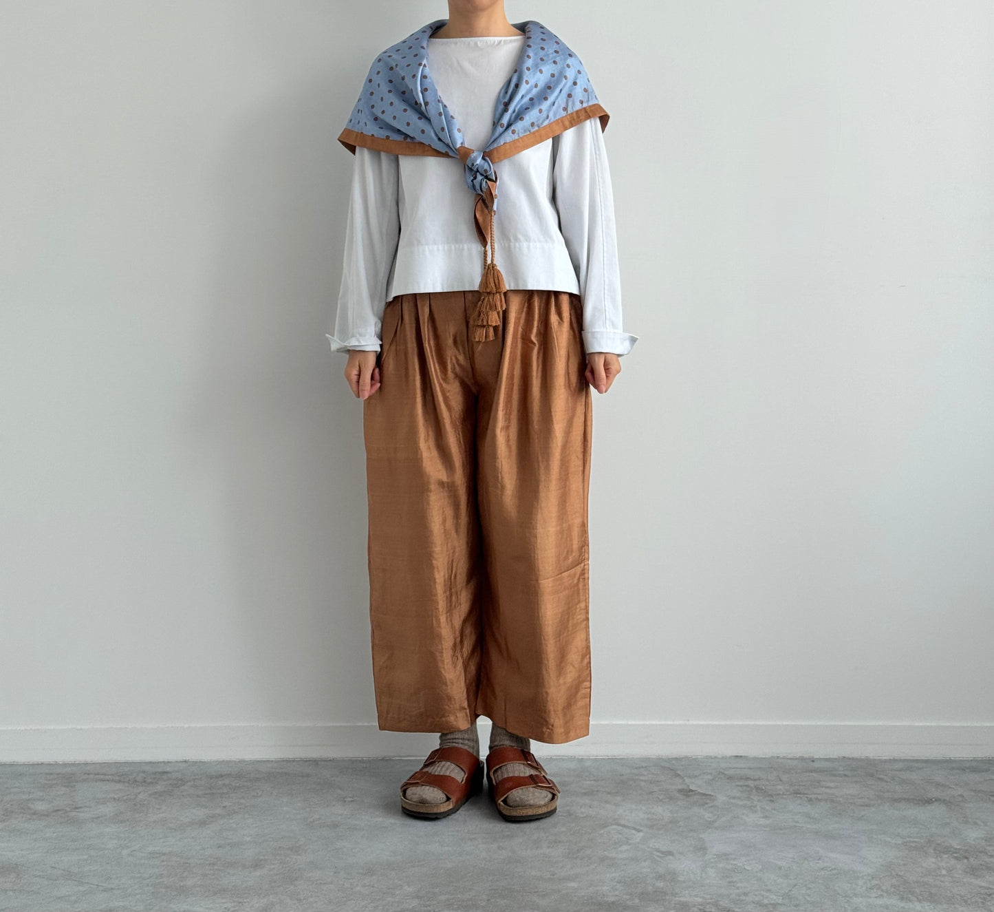Wide Belt Pants (CORAL BROWN)