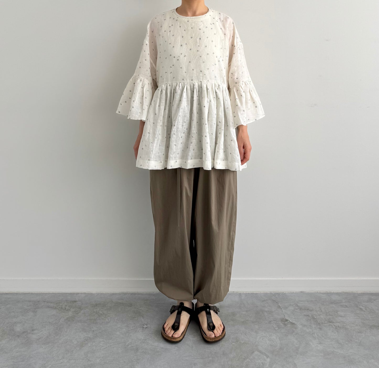 EMBROIDERY WIDE SLEEVE BLOUSE BUNON ブノン リネンブラウス 通販 取扱店