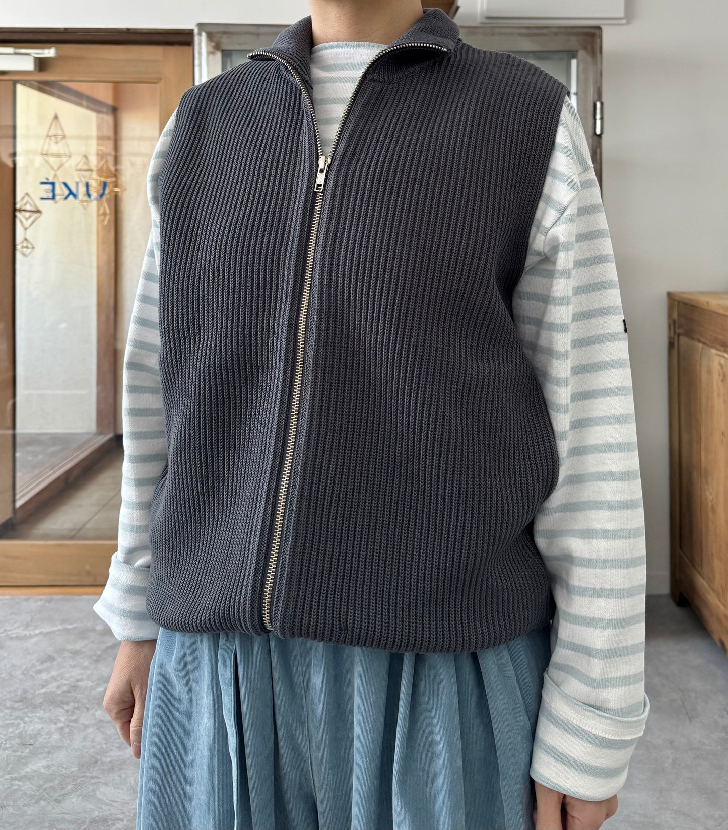 MERCERIZED COTTON RIB KNIT V/T ベスト Yonetomi 米富繊維 通販 取扱店