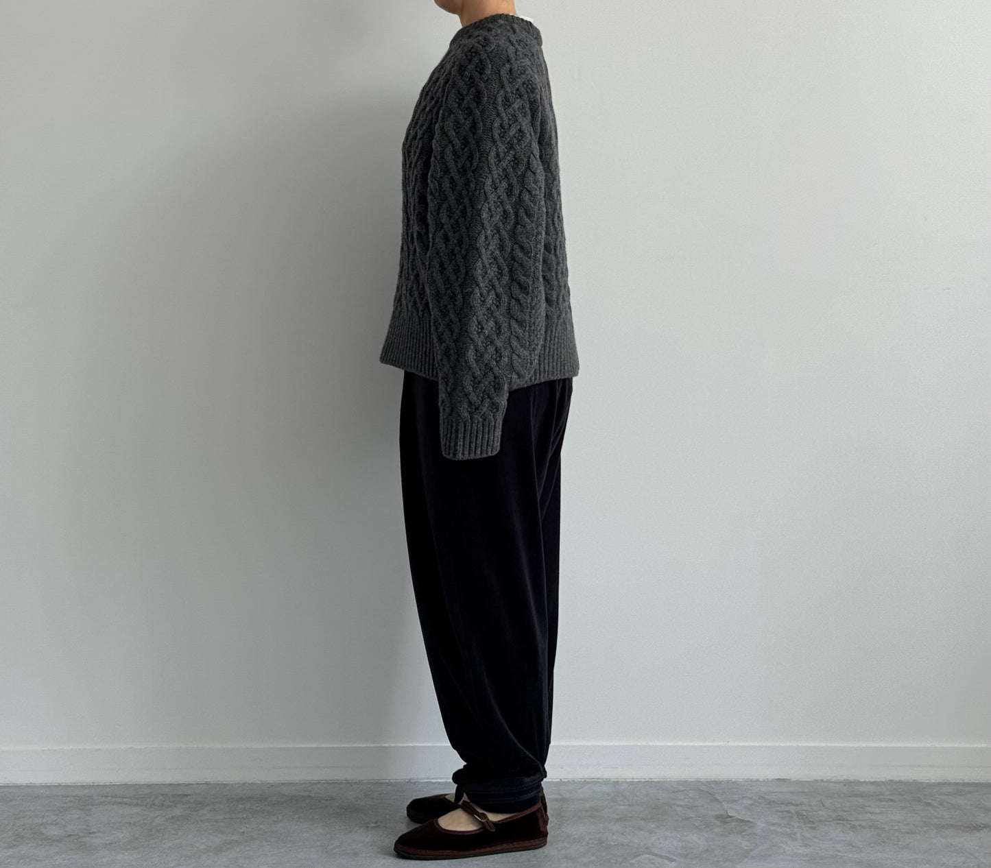 VOLUME SLEEVE ALAN KNIT PULLOVER (CHARCOAL) TENNE HANDCRAFTED MODERN ニット 通販 取扱店