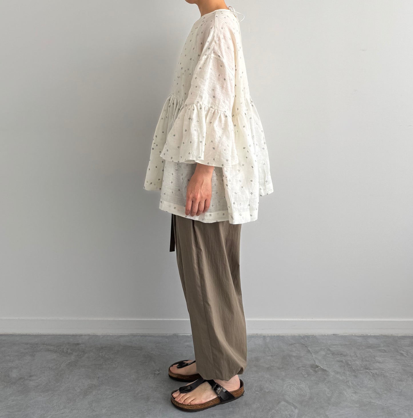 EMBROIDERY WIDE SLEEVE BLOUSE BUNON ブノン リネンブラウス 通販 取扱店