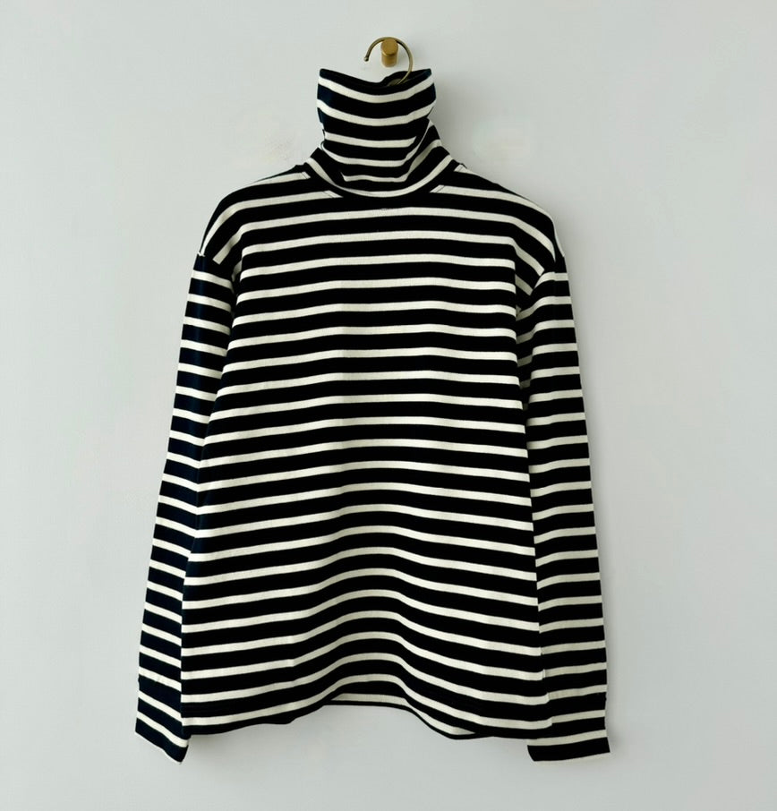 BASIC FIT TURTLENECK (RICH NAVY/ NATURE) Armor lux ボーダー タートルネック 通販 取扱店
