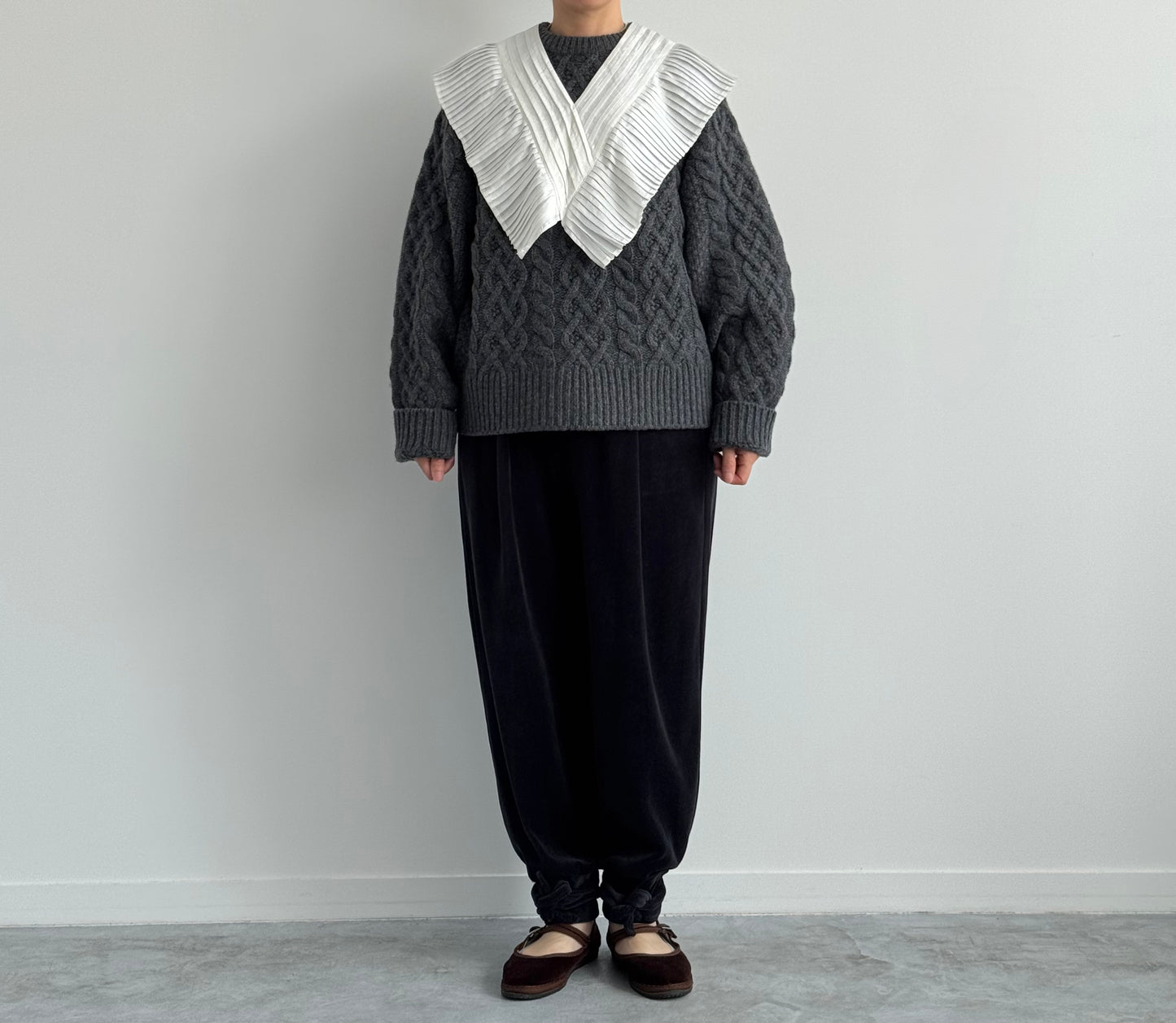 VOLUME SLEEVE ALAN KNIT PULLOVER (CHARCOAL) TENNE HANDCRAFTED MODERN ニット 通販 取扱店