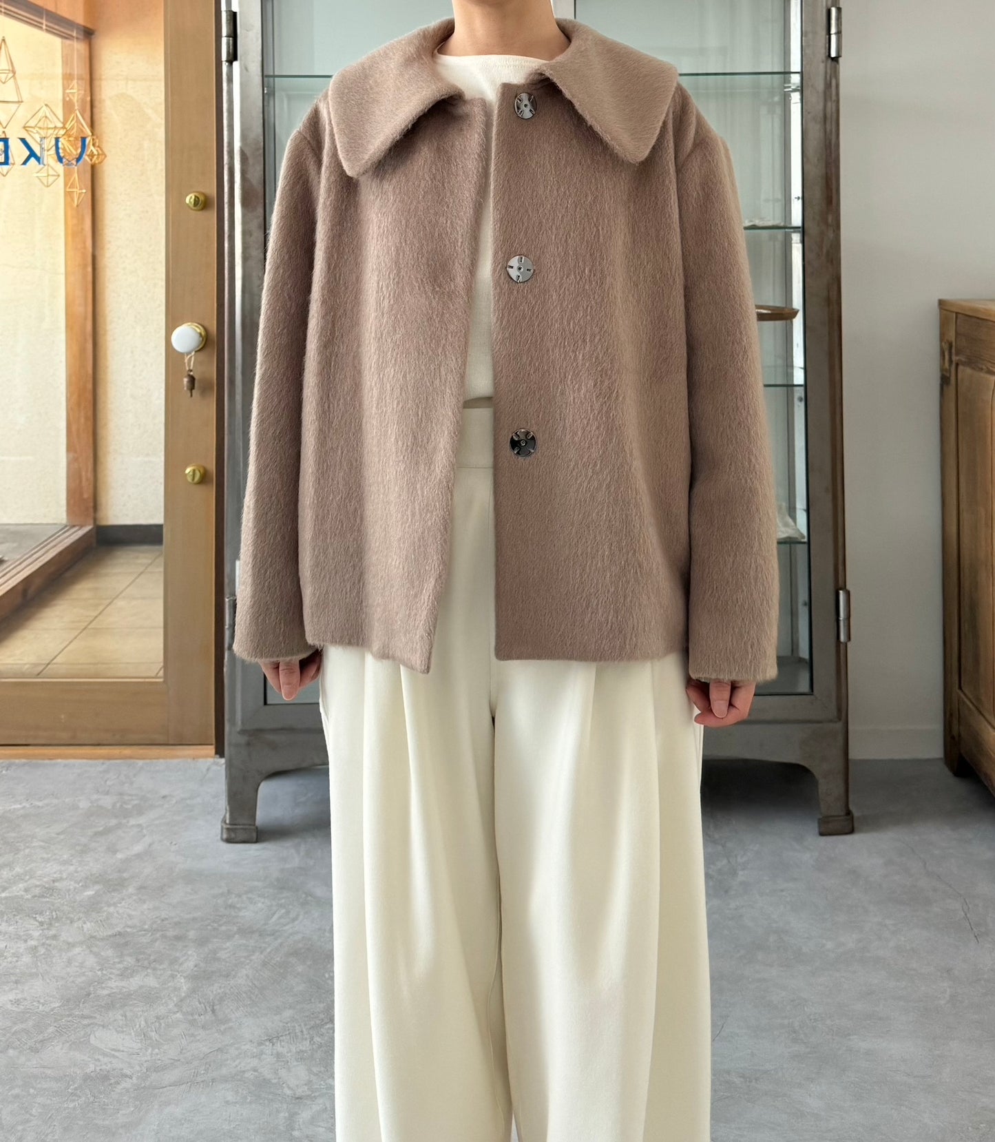 ワイドカラーショートコート Porter des boutons ポルテデブトン 通販 取扱店