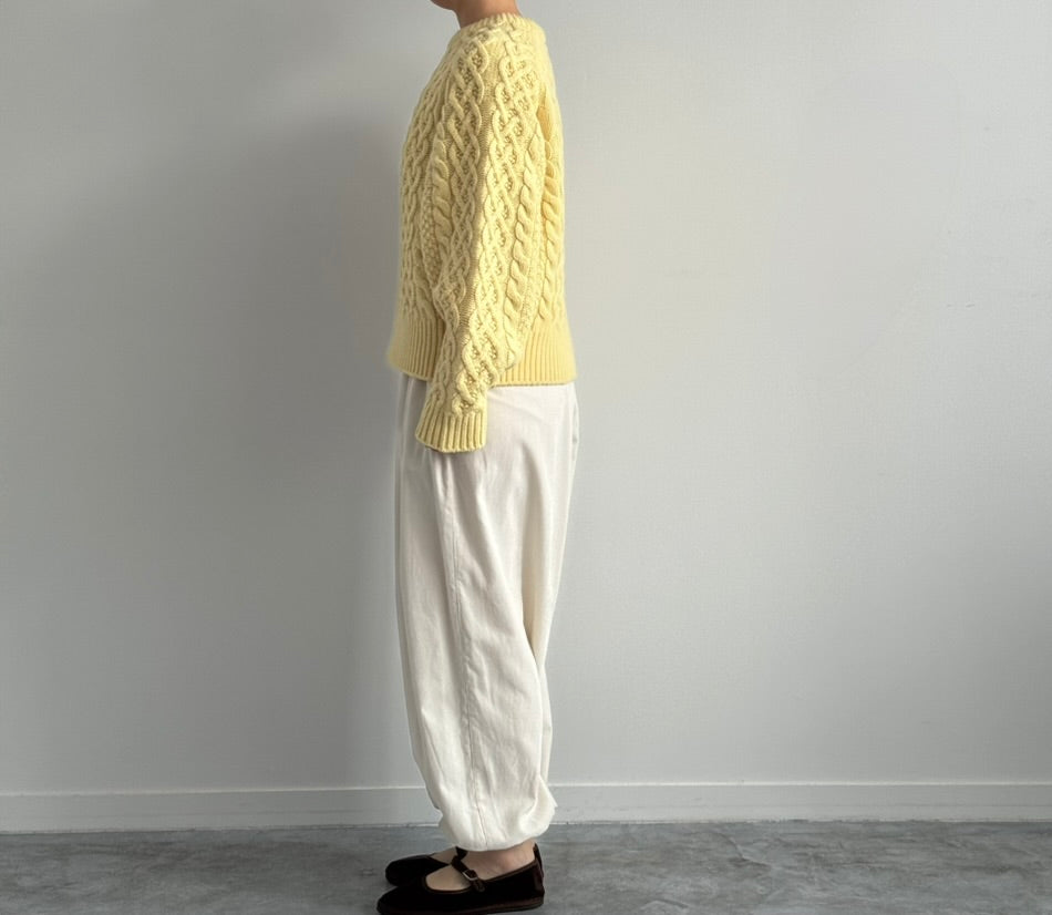 VOLUME SLEEVE ALAN KNIT PULLOVER (YELLOW) TENNE HANDCRAFTED MODERN ニット 通販 取扱店