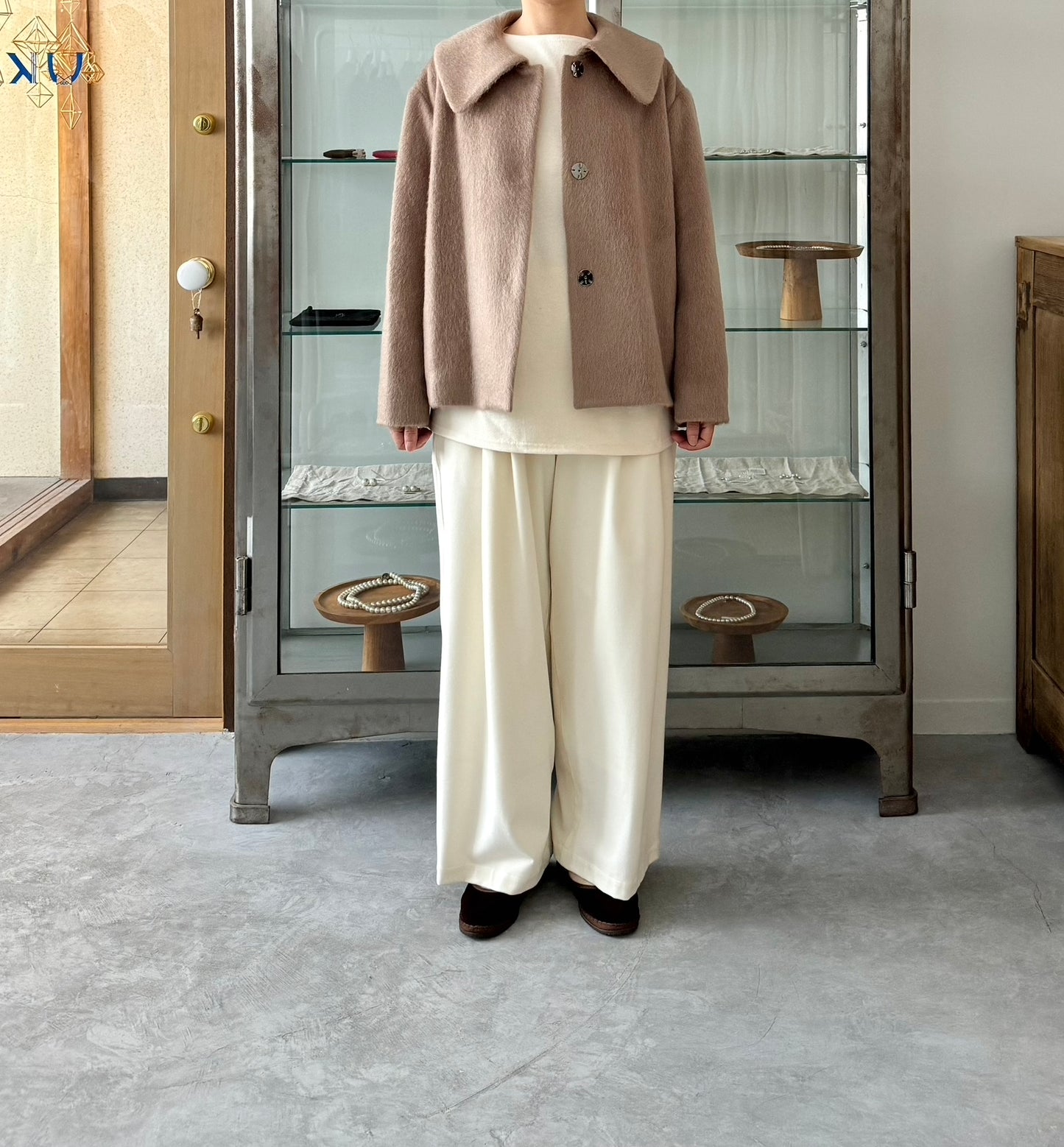 ワイドカラーショートコート Porter des boutons ポルテデブトン 通販 取扱店