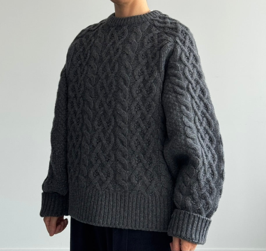 VOLUME SLEEVE ALAN KNIT PULLOVER (CHARCOAL) TENNE HANDCRAFTED MODERN ニット 通販 取扱店