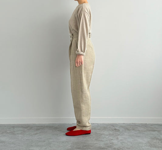 PEDAL PUSHERS MORIKA リネンパンツ 通販 取扱店 着画 横