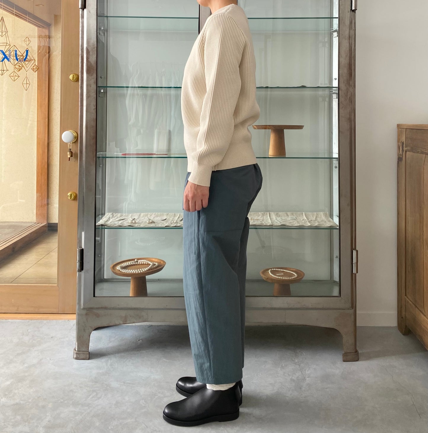 EX FINE WOOL RIB KNIT PULLOVER Yonetomi 米富繊維 通販