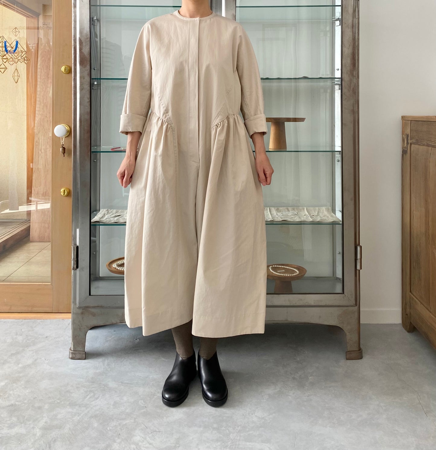 Side gather all-in-one (Cotton / Pink beige ) TENNE HANDCRAFTED MODERN オールインワン 通販 取扱店