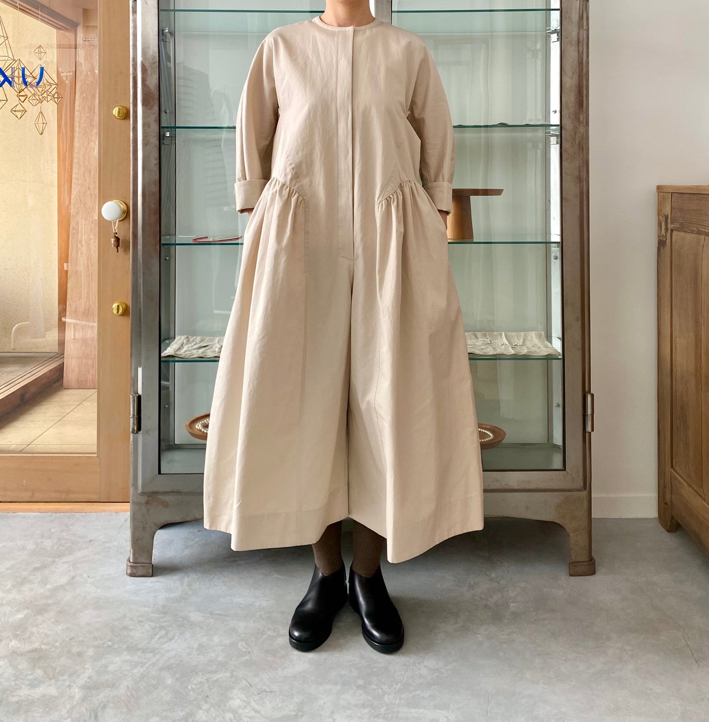 Side gather all-in-one (Cotton / Pink beige ) TENNE HANDCRAFTED MODERN オールインワン 通販