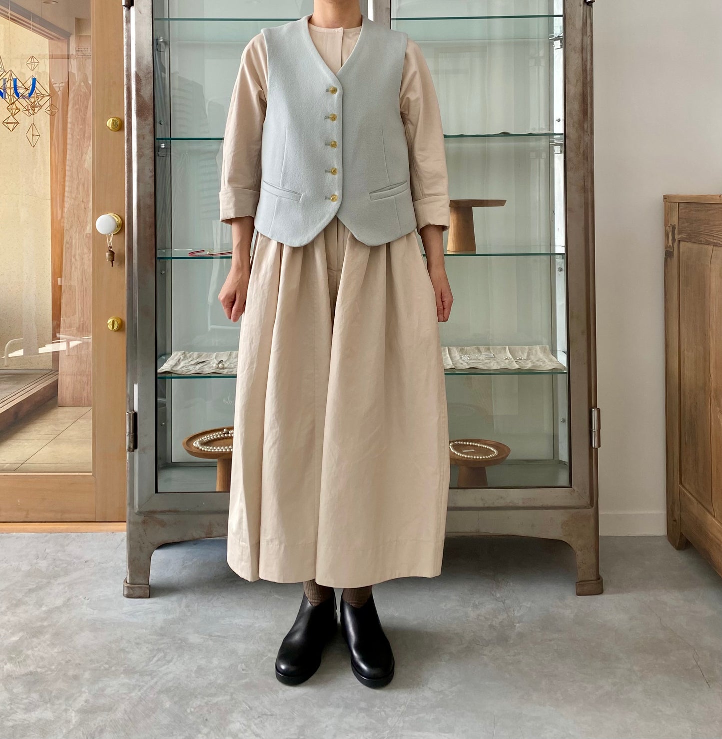 Side gather all-in-one (Cotton / Pink beige ) TENNE HANDCRAFTED MODERN オールインワン 通販