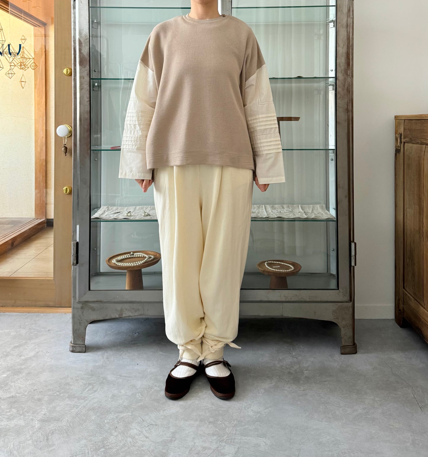ピンタックスリーブ×ニット Porter des boutons ポルテデブトン 通販