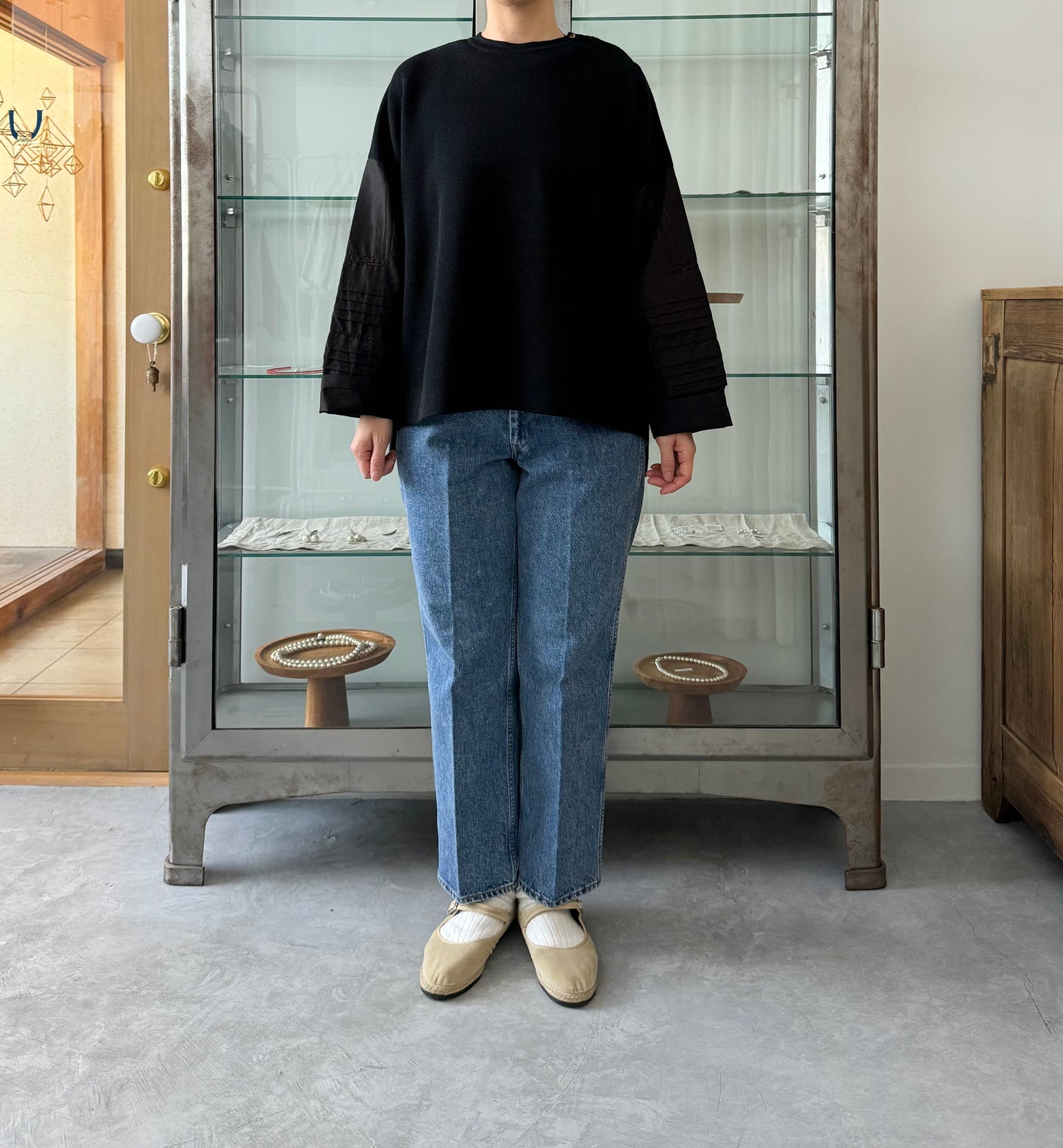 ピンタックスリーブ×ニット Porter des boutons ポルテデブトン 通販