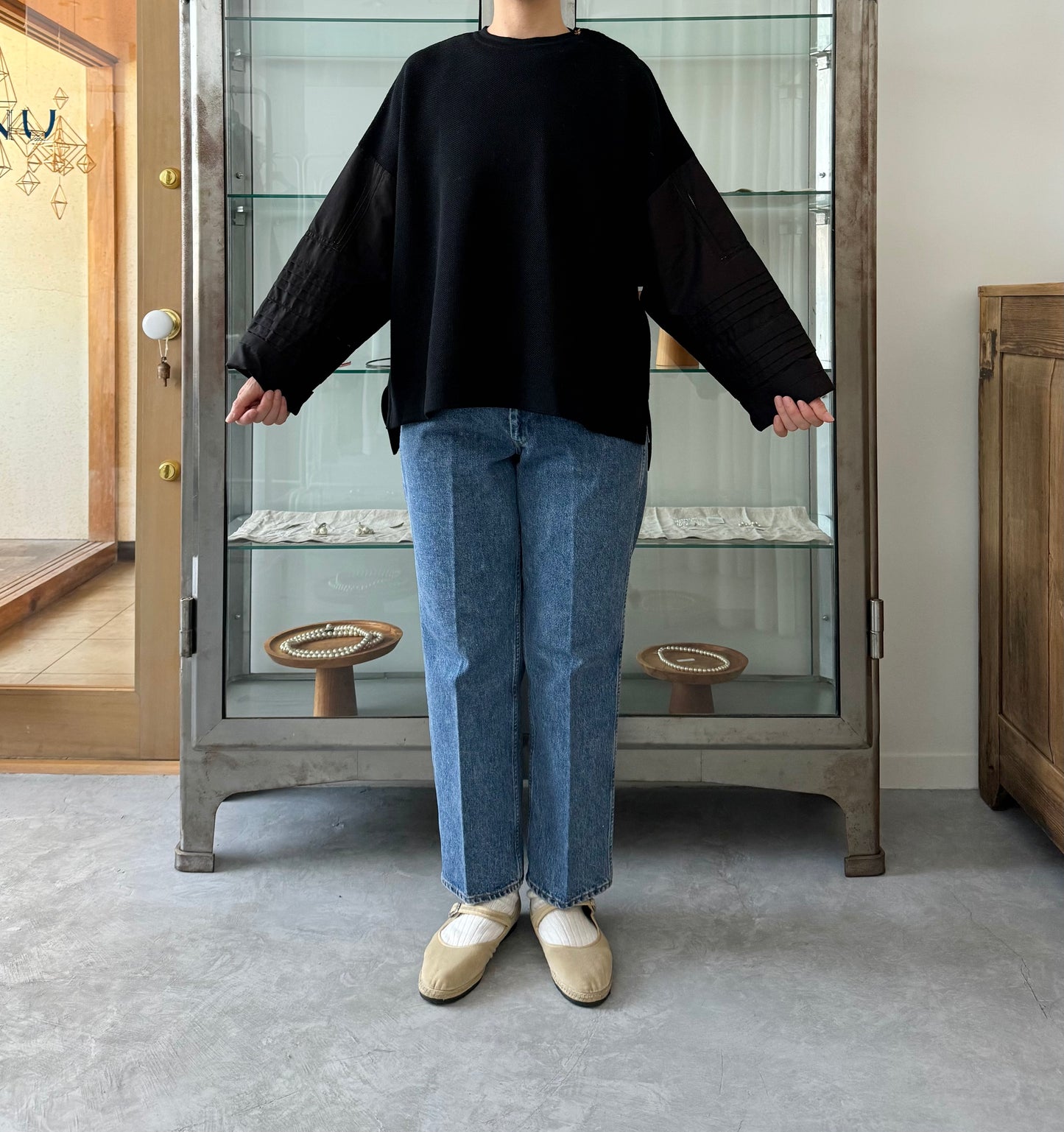 ピンタックスリーブ×ニット Porter des boutons ポルテデブトン 通販