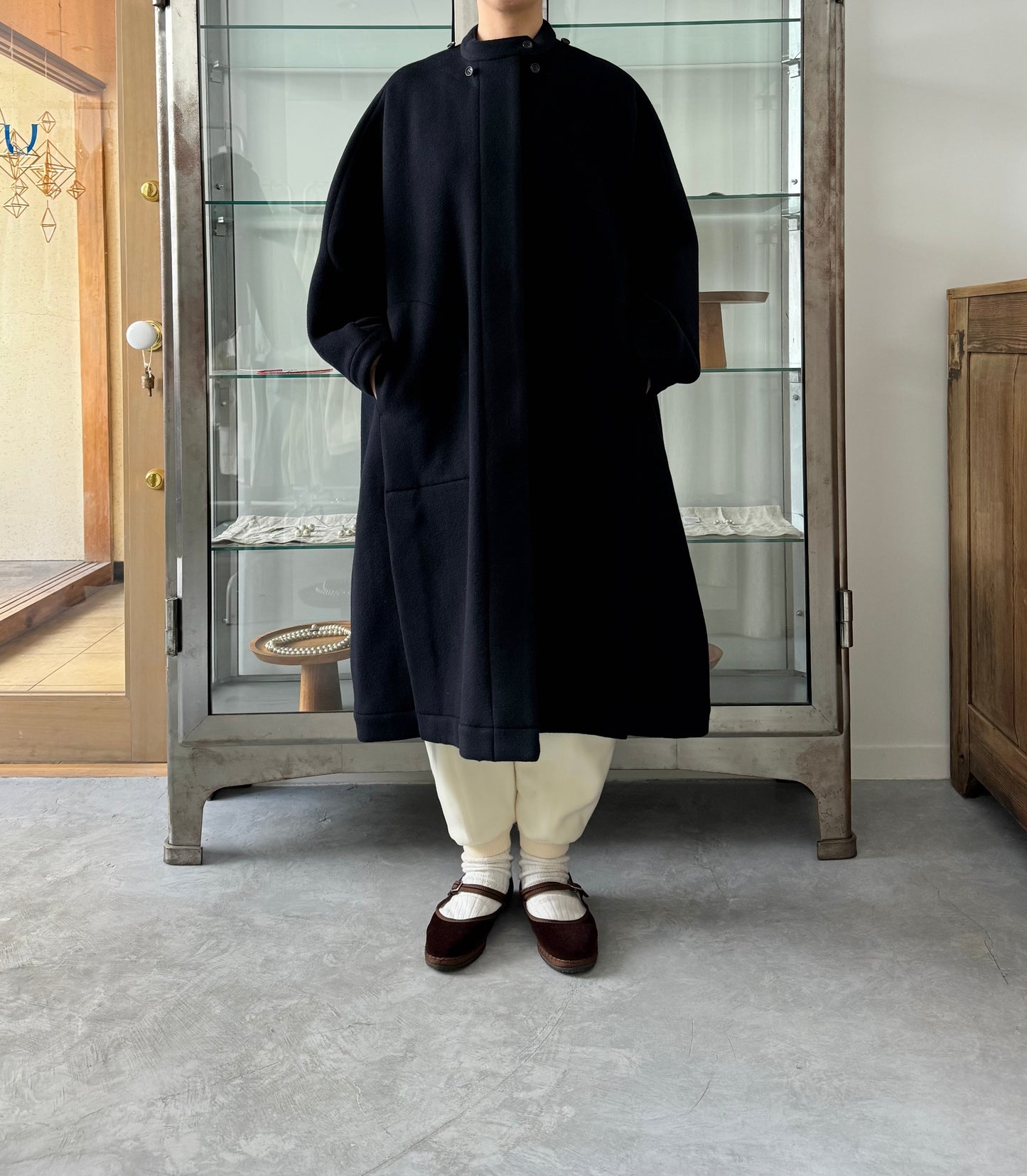 Long cape coat (Navy) TENNE HANDCRAFTED MODERN コート 通販 取扱店