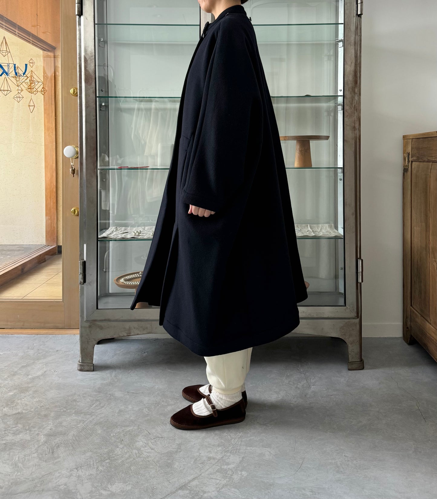 Long cape coat (Navy) TENNE HANDCRAFTED MODERN コート 通販 取扱店
