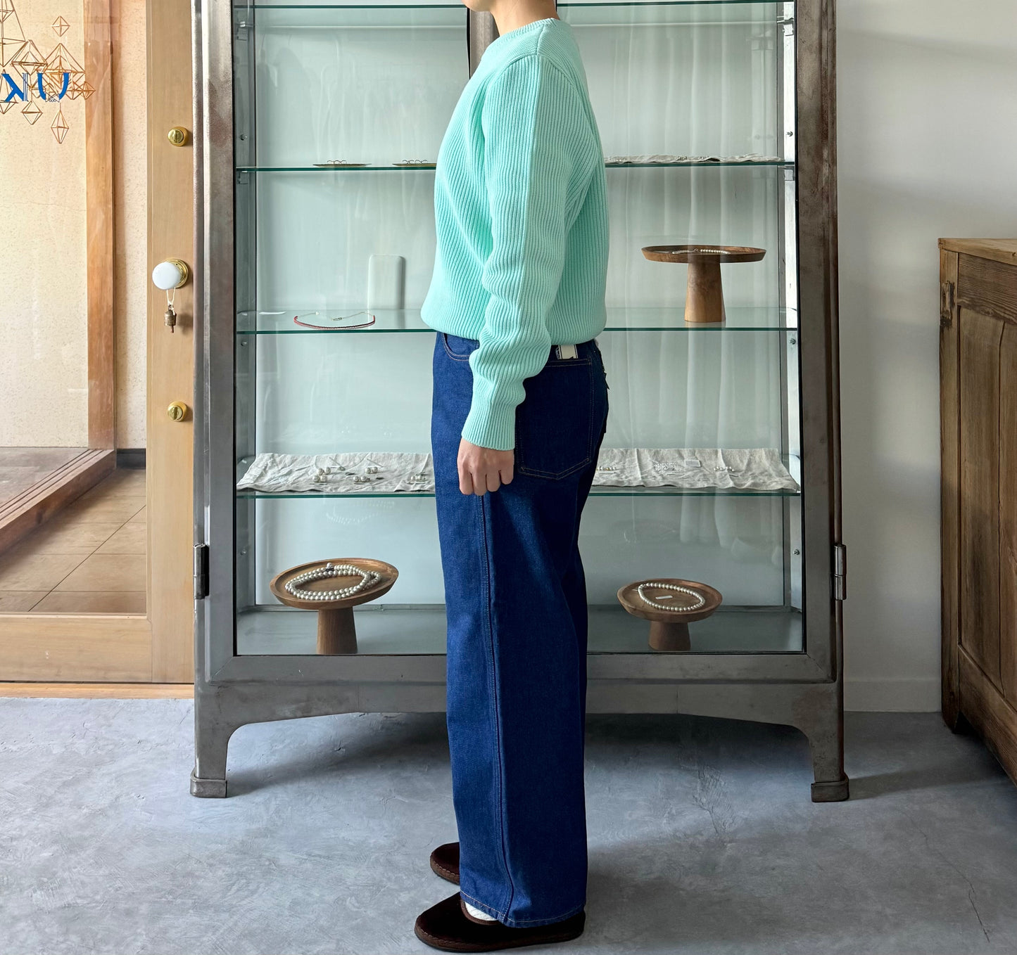 MERCERIZED COTTON RIB KNIT P/O (MINT) yonetomi 米富繊維 通販 取扱店