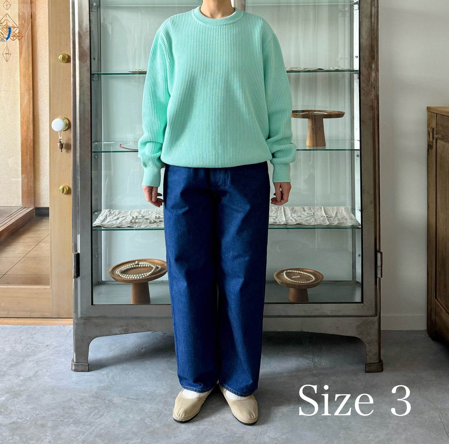 MERCERIZED COTTON RIB KNIT P/O (MINT) yonetomi 米富繊維 通販 取扱店