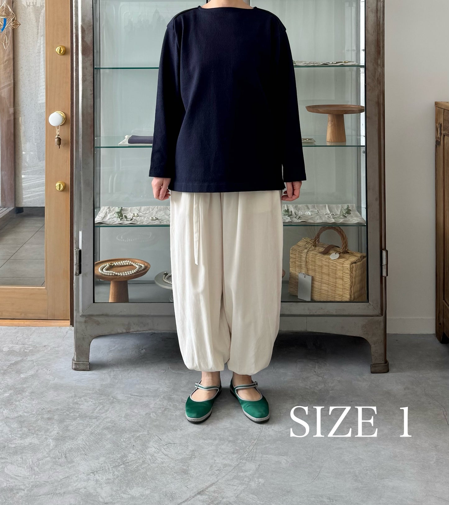 WAVE COTTON BASQUE KNIT P/O (WHITE / BLUE) Yonetomi 通販 取扱店