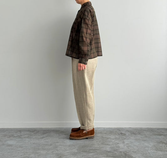 チェックシャツ　Porter des boutons ポルテデブトン　通販　取扱店　着画　横全体