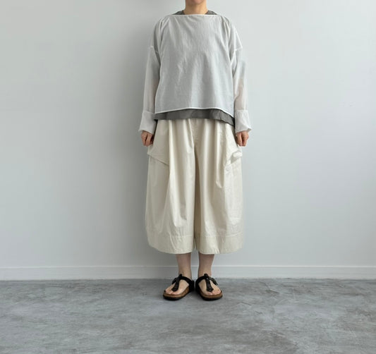 ORGANZA PULLOVER　オーガンザ プルオーバー TENNE HANDCRAFTED MODERN　通販　取扱店　light gray 着画