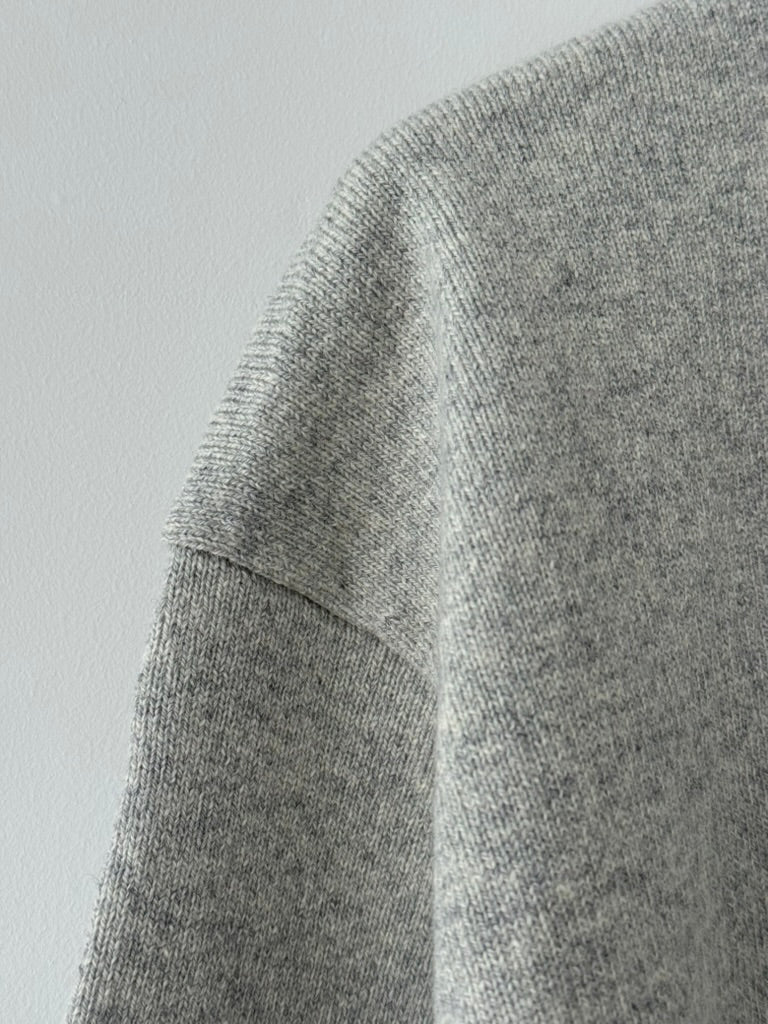RIGID CASHMERE SWEATER P/O ( TOP GRAY ) Yonetomi  カシミヤ　米富繊維　通販　取扱店