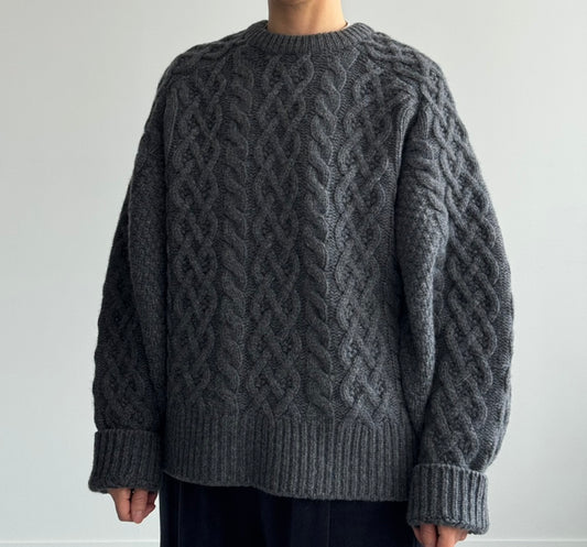 VOLUME SLEEVE ALAN KNIT PULLOVER (CHARCOAL) TENNE HANDCRAFTED MODERN ニット 通販　取扱店