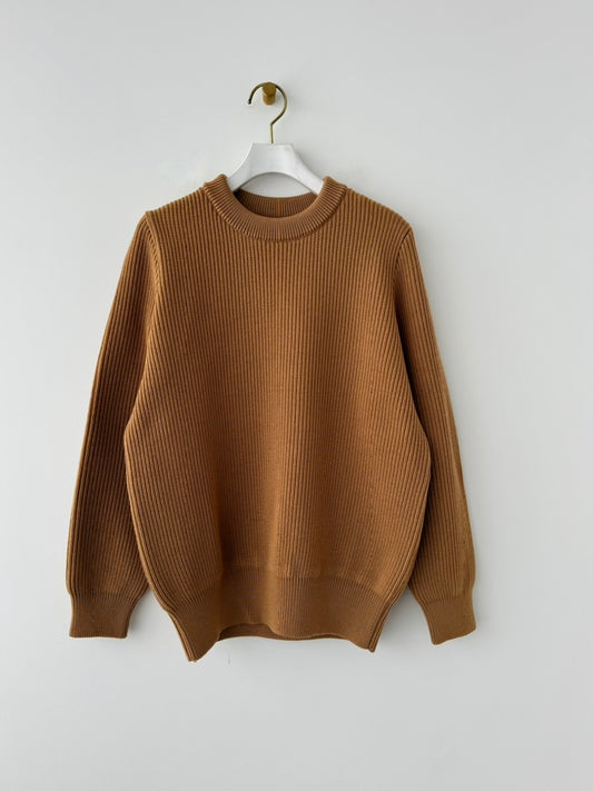 EX FINE WOOL RIB KNIT PULLOVER　Yonetomi 米富繊維 ニット　通販　取扱店