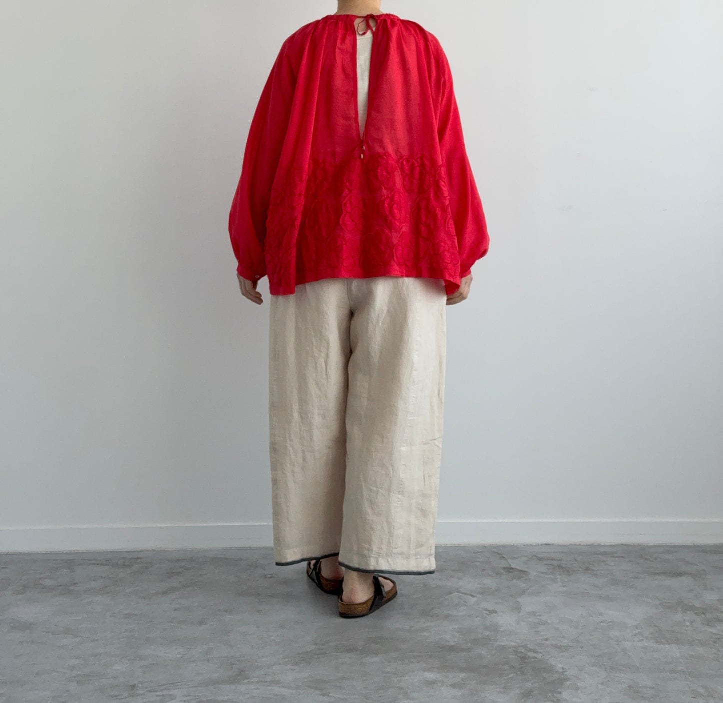 FLOWER RIBBON BLOUSE