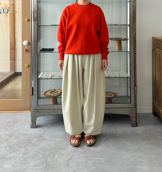 WAVE COTTON KNIT PULLOVER Yonetomi  D.ORANGE 米富繊維　ニット　通販　取扱店