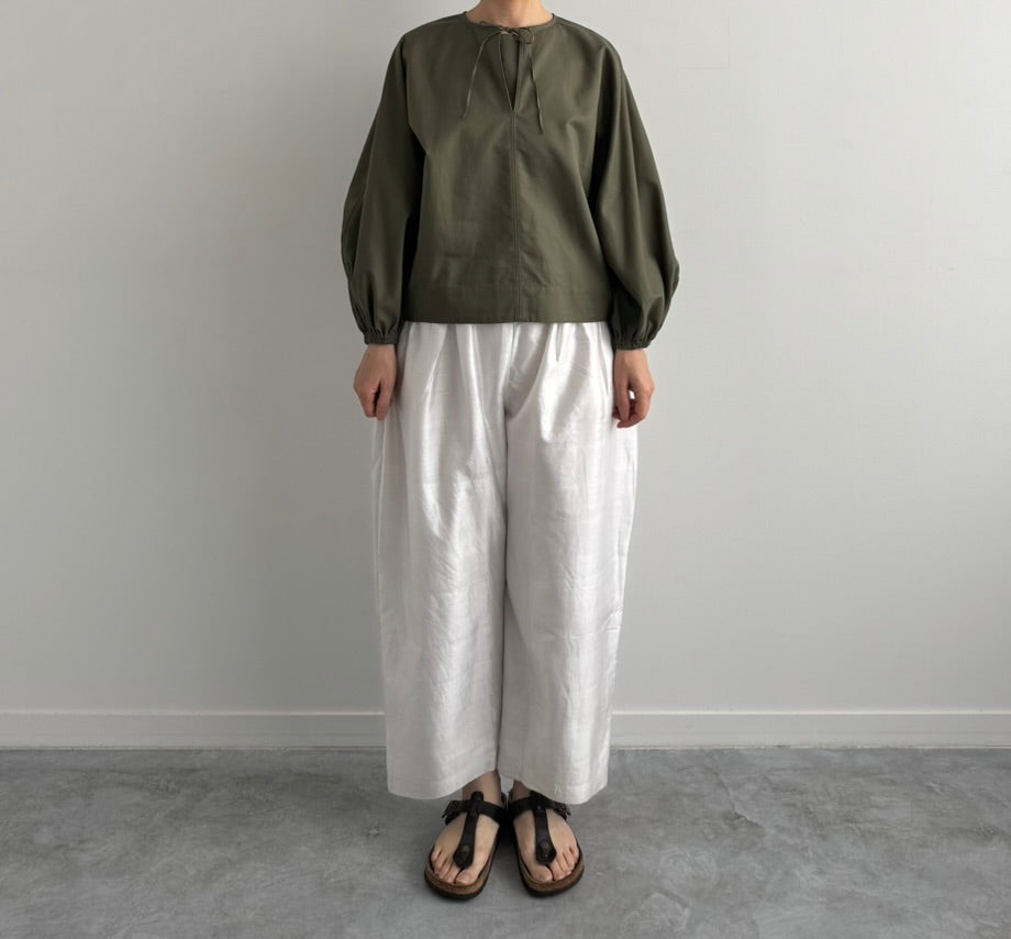 VOLUME SLEEVE PULLOVER (OLIVE)　TENNE HANDCRAFTED MODERN ブラウス　通販　取扱店