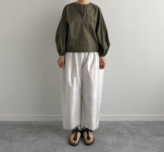 VOLUME SLEEVE PULLOVER (OLIVE)　TENNE HANDCRAFTED MODERN ブラウス　通販　取扱店