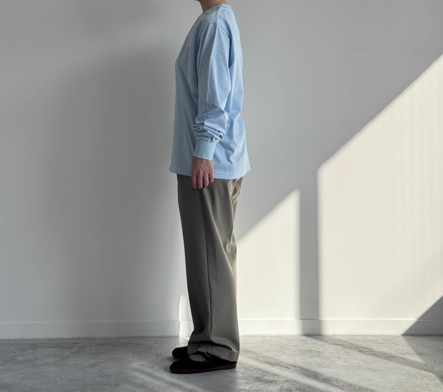 GARMENT DYED SOLID T-SHIRT (LONG SLEEVE) Yonetomi 米富繊維　長袖Tシャツ　通販　取扱店