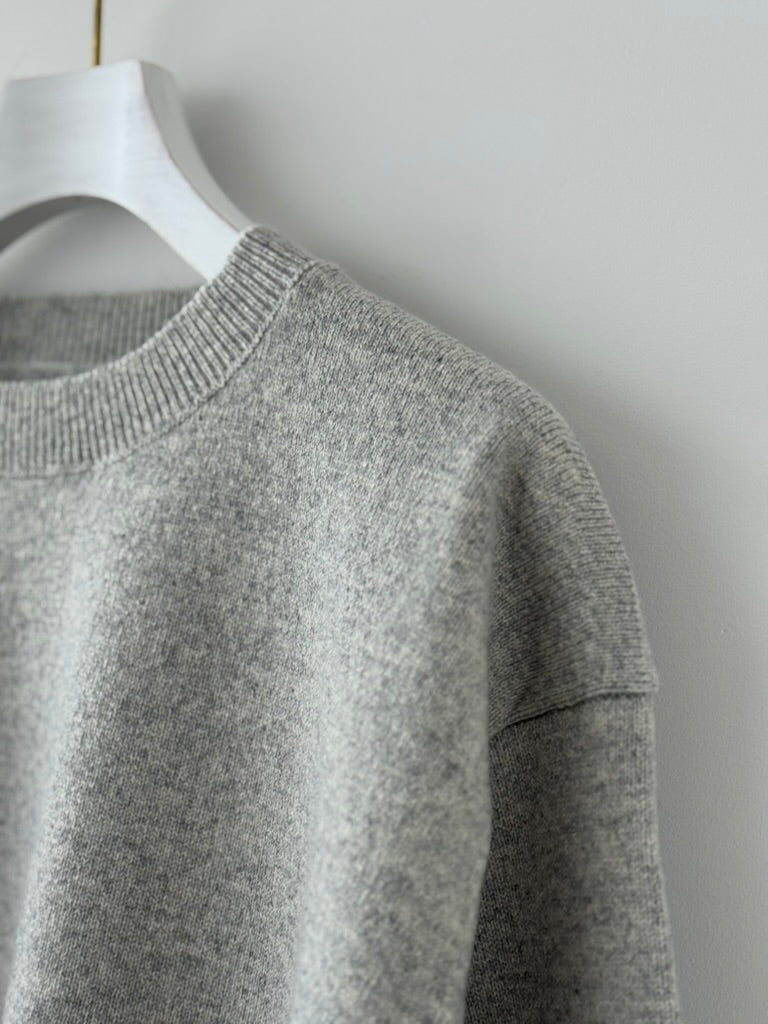 RIGID CASHMERE SWEATER P/O ( TOP GRAY ) Yonetomi  カシミヤ　米富繊維　通販　取扱店