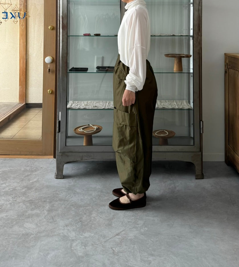 MILITARY BARREL PANTS (KHAKI GREEN)　TENNE HANDCRAFTED MODERN パンツ　通販　取扱店