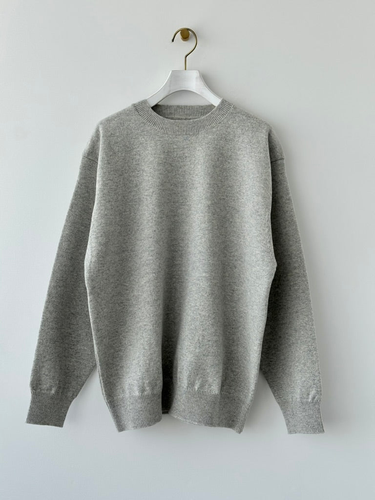 RIGID CASHMERE SWEATER P/O ( TOP GRAY ) Yonetomi  カシミヤ　米富繊維　通販　取扱店