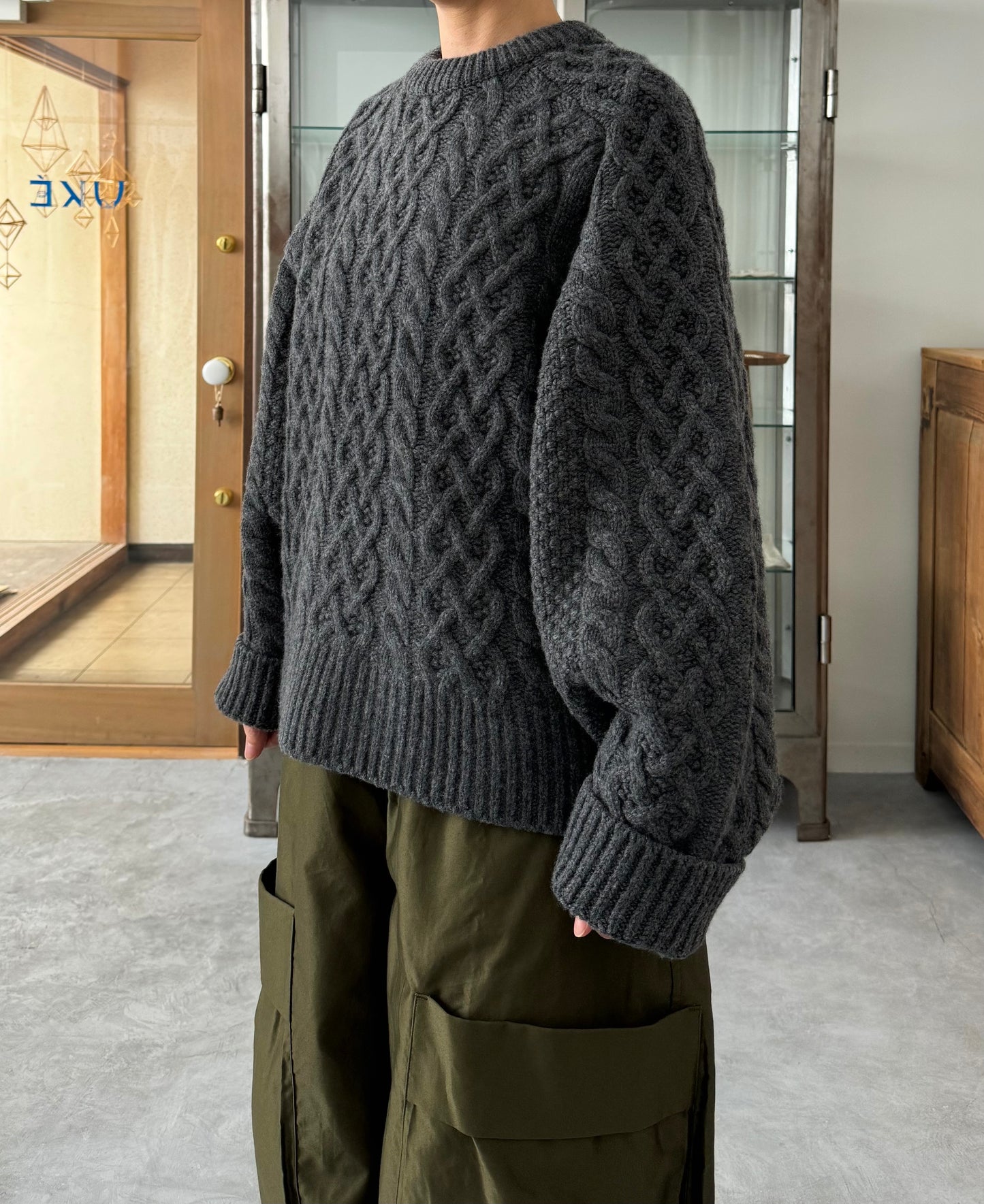 VOLUME SLEEVE ALAN KNIT PULLOVER　アランニット　TENNE HANDCRAFTED MODERN　通販　取扱店