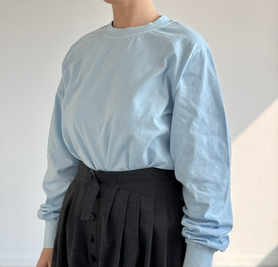 GARMENT DYED SOLID T-SHIRT (LONG SLEEVE) Yonetomi 米富繊維　長袖Tシャツ　通販　取扱店