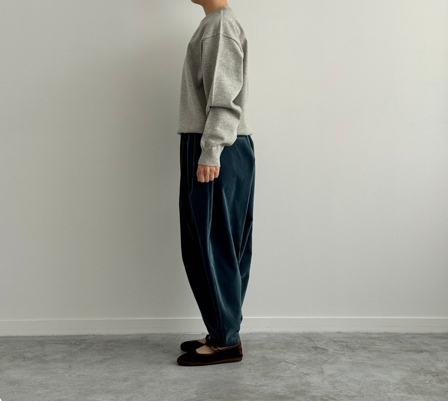 RIGID CASHMERE SWEATER P/O ( TOP GRAY ) Yonetomi  カシミヤ　米富繊維　通販　取扱店