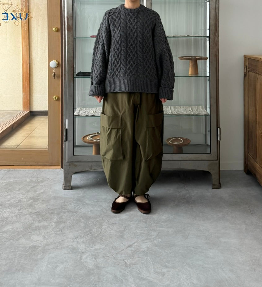 MILITARY BARREL PANTS (KHAKI GREEN)　TENNE HANDCRAFTED MODERN パンツ　通販　取扱店