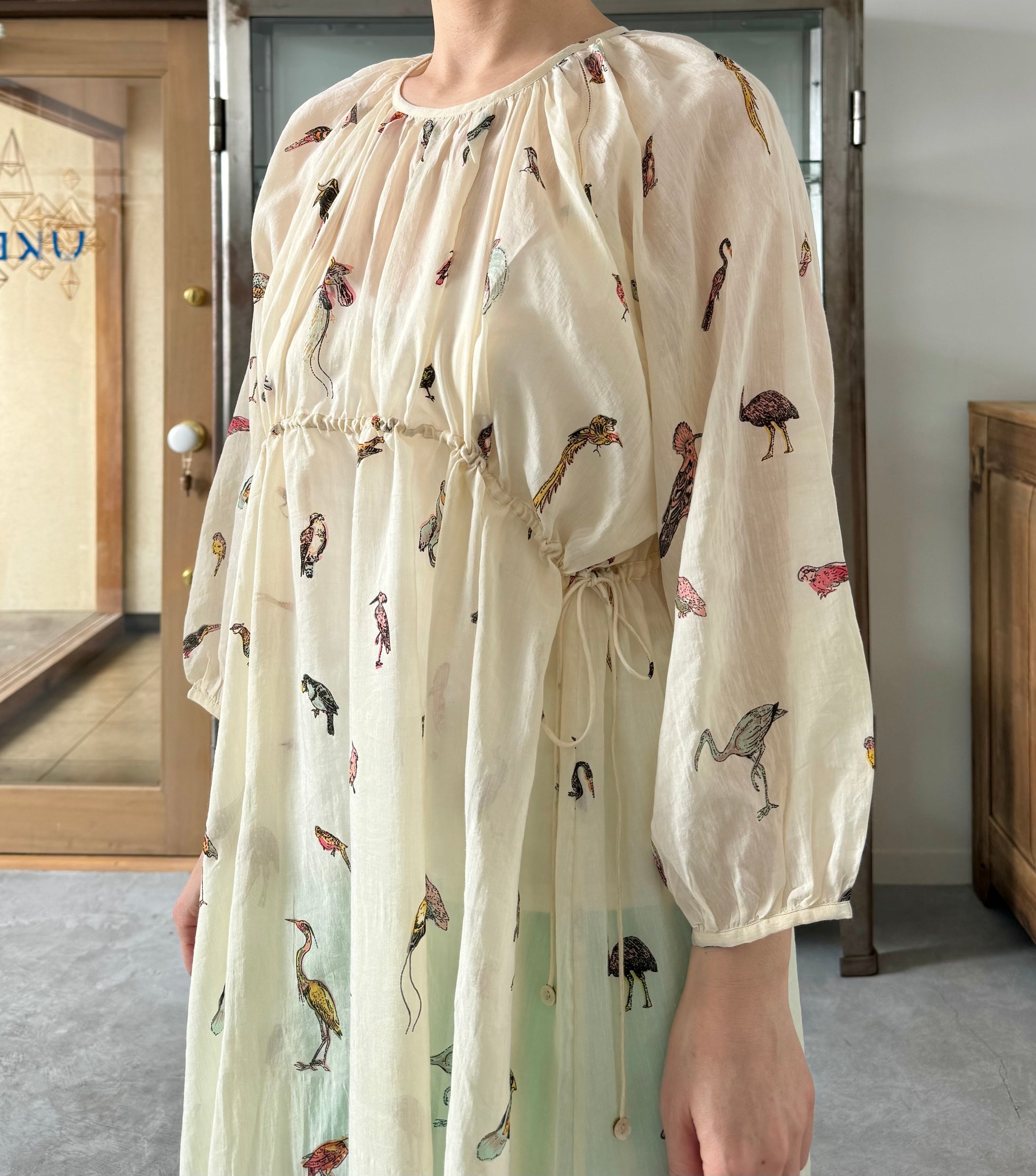 Birds Back Button Dress (Ecru)　BUNON ワンピース　ドレス　通販　取扱店